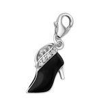 Sterling silver cz shoe dangle charm for charm bracelet online shop