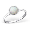 Lianna 925 Sterling Silver Fire and Snow SN Opal Ring