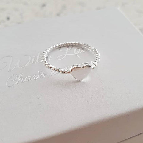 Gwen 925 Sterling Silver Heart Ring