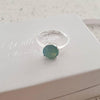 Silver swarovski crystal pacific opal ring