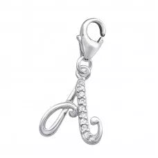 Silver letter charm