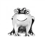 C114-C10221 - 925 Sterling Silver European Bead Charm, Frog Prince