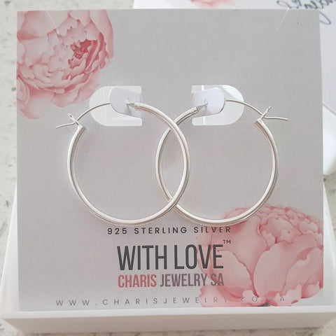 Addison 925 Sterling Silver Round Hoop Earrings, Size 30mm