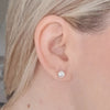 Jessa 925 Sterling Silver CZ Ear Stud Earrings, Size 6mm