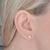 Silver cz ear stud earrings