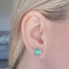 Mindy Mint 925 Sterling Silver Mint Opal Earrings, Size 9mm