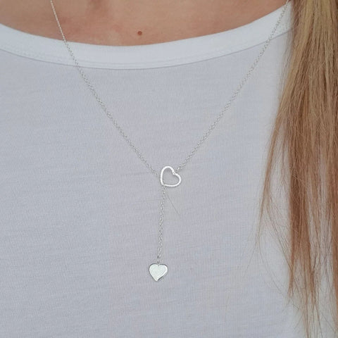 Aubree 925 Sterling Silver Adjustable Heart Necklace