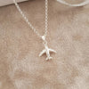 Kingsley 925 Sterling Silver Plane Necklace, 12mm, 45cm Rolo chain