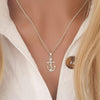 Anastasia 925 Sterling Silver CZ Anchor Necklace, Size: 11x19mmon a 45cm rolo chain