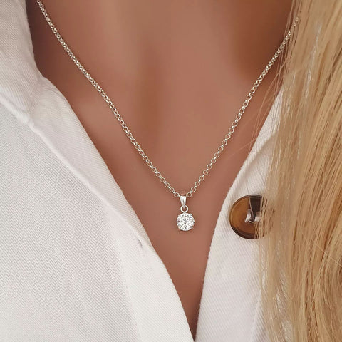 Silver CZ Stone necklace
