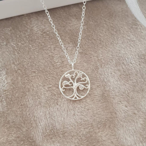 silver tree necklace
