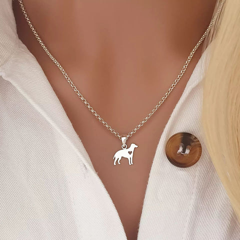 Silver dog necklace