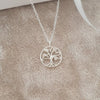 Tamara 925 Sterling Silver Dainty CZ Tree Necklace, 12mm, 45cm chain