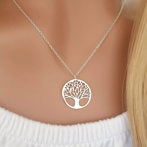 Tiana 925 Sterling Silver Tree of life Necklace