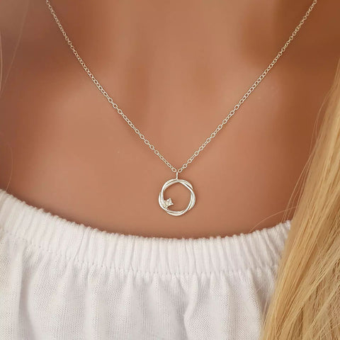 silver circle necklace