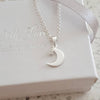 Silver moon and star necklace
