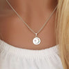 Maya 925 Sterling Silver CZ Moon Necklace, 12x12mm on a 45cm rolo chain