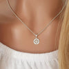 Silver compass necklace