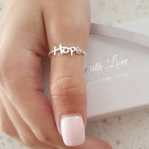 Silver hope ring