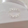Silver heart design ring