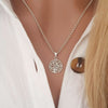 Talia 925 Sterling Silver CZ Tree Necklace, 13mm on 45cm rolo chain