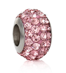 B20-CQ00070 - Stainless Steel Sparkle Pink European Bead