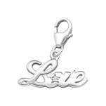 Sterling silver love dangle charm for charm bracelet