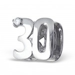Sterling silver 30th birthday 30 european charm bead