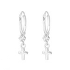 Gracelynn 925 Sterling Silver Cross Earrings Size: 5x13mm on 12mm Hoops