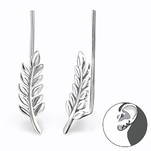 925 Sterling Silver Leaf Ear Pin Earrings