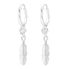 Sterling silver hoop feather earrings online