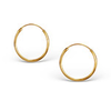 Kendra-Gold,  Gold Plated 925 Sterling Silver Hoop Earrings, Size 16mm
