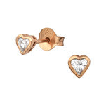  Rose Gold over 925 Sterling Silver Tiny Earrings 