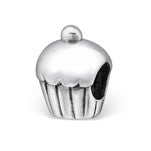 Sterling silver cupcake European charm bead