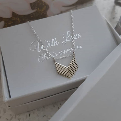 Sterling silver chevron necklace online store in SA