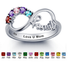CRI101787 - 925 Sterling Silver Personalized Family Birthstones Ring