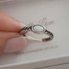Sterling silver fire and snow synthetic opal ring online store in SA