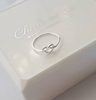 Sterling silver heart infinity knot ring