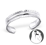 Kianna 925 Sterling Silver Leaf Toe Ring, Adjustable Size